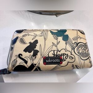 Sakroots Black and Cream Phone Wallet